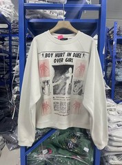 VINTAGE WHITE HIP HOP HOODIE FAN RICHES HIGH STREET PULLOVER JUMPER SWEATSHIRT