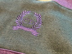 CHRISTIAN DIOR Vintage CD Pullover Men’s L 90’s Purple Green White w/Pockets GUC