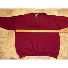 Hanes Ultimate Cotton PrintPro Sweatshirt Maroon Burgundy Crewneck Unisex 2XL