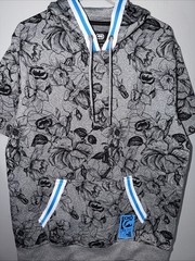 Ecko Unltd Hoodie Mens Large Gray Short Sleeve Floral Kangaroo Pocket EO12K855