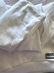 Beautiful Kenya Off-White Hoodie With Passport Stamps And Flag On Sleeve Medium