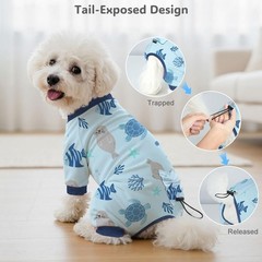 4 Pack Dog Pajamas Pet Costumes Dog Jammies Bodysuits Sweatshirt Adjustable Brea