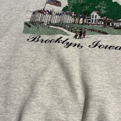 Vtg 90’s COMMUNITY OF FLAGS Brooklyn IA Collared Crewneck Sweatshirt Adult XL