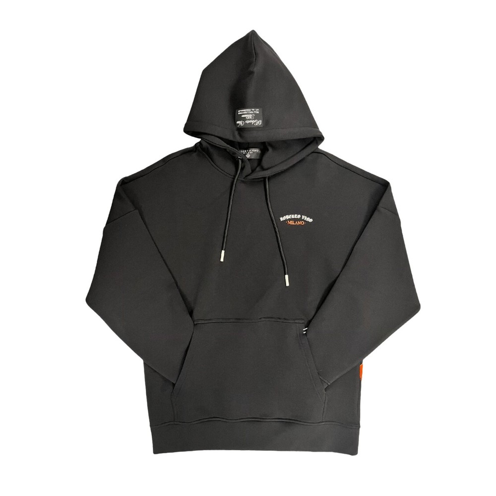 Roberto Vino Milano Pullover Hoodie Flame Mens Black RVHO3FR