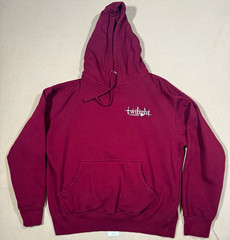 Twilight Concert Graphic Print Pullover Fleece Hoodie, Burgundy Unisex L