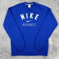 Nike Baseball Sweatshirt Mens Small Royal Blue Club Fleece Crewneck Pullover