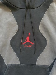 Nike Jordan X Off White Pull Over Hoodie Black Grey Red Virgil Abloh Mens Large