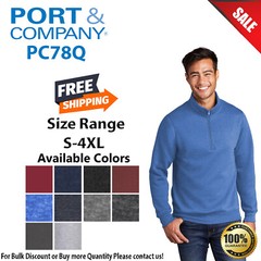 Port & Company PC78Q Mens Long Sleeve Core Fleece 1/4 Zip Pullover Sweatshirt