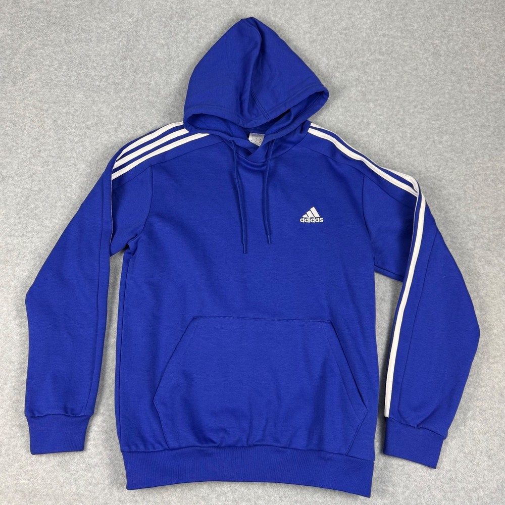adidas Men’s Essentials Fleece 3-stripes Hoodie IJ8934 Blue Men’s Large NEW