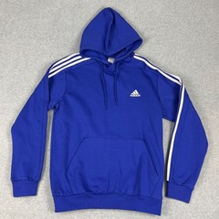 adidas Men’s Essentials Fleece 3-stripes Hoodie IJ8934 Blue Men’s Large NEW