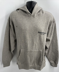 Authentic Fear of God Essentials Men’s Dark Oatmeal Pullover Hoodie Size Large