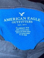 American Eagle Outfitters Blue/Black Pullover Hoodie Graphic Print Classic S
