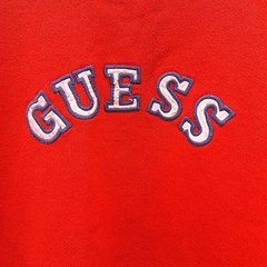 Vtg 80s One Size USA GUESS Y2K Pullover Sweatshirt Embroidered Athleisure Preppy
