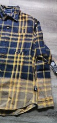 PRPS Jeans Flannel Plaid Fade, Size Medium, Yellow/Navy, New NWT Japan