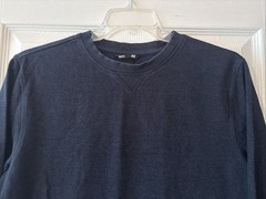 Basic H&M Men’s Navy Blue Knit Crew Neck Pullover Sweatshirt Long Sleeve Medium