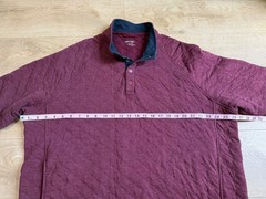 EUC Mens UNTUCKit Garrison quilted pullover tawny port maroon snap button sz XXL