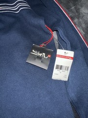 Vintage Quiksilver Navy Blue W/Red And White Stripes Sweatshirt Size Large