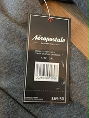 Aeropostale Men’s Gray Hoodie New with Tags NWT AERO 2XL XXL