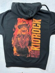 Men M Black Kid Rock Graphic Print Full Zip Hoodie Long Sleeve Pockets