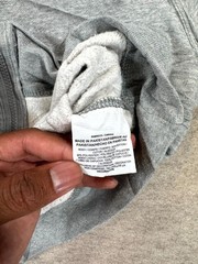 Nike Hoodie Mens Small Gray Fleece Lined Swoosh Logo Kangaroo Pockets Full Zip