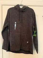 DSG Mens Fleece Hoodie Size XL Performance Stretch Gray NEW with Tags!
