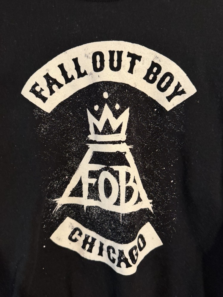 Fall Out Boy Chicago Graphic Crewneck Sweatshirt Black L