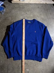 Vintage 90s Polo Ralph Lauren Sweatshirt Mens Size Large Blue W/ Orange Horse
