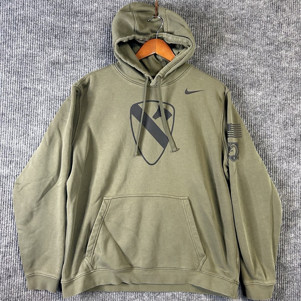 Nike Hoodie Men’s XL U.S. Army Olive Green Pullover Sweatshirt Military Logo