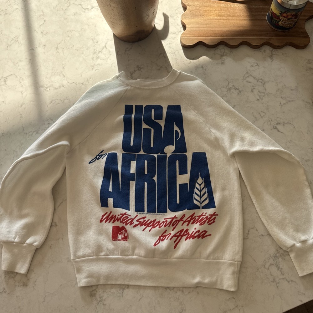Vintage 1985 USA For Africa Sweatshirt Promotional MTV Original