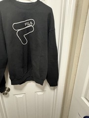Fila Heavyweight Long Sleeve Black Sweatshirt Size XL