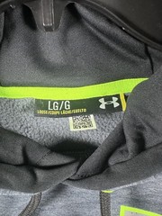 Under Armour Hoodie Mens Large Gray Fleece Pullover Big Logo Kangaroo Pocket