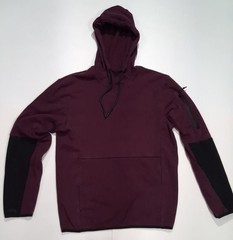 MTA Sport Pullover Hoodie Men’s Medium Maroon Burgundy Drawstring Sweatshirt