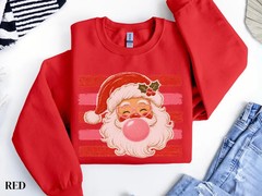 Christmas Bubble Gum Santa Sweatshirt Holiday Winter Apparel Gift