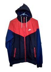 Vintage Nike Hoodie Full Zip Size M Red And Navy Women Medium Pockets Lined
