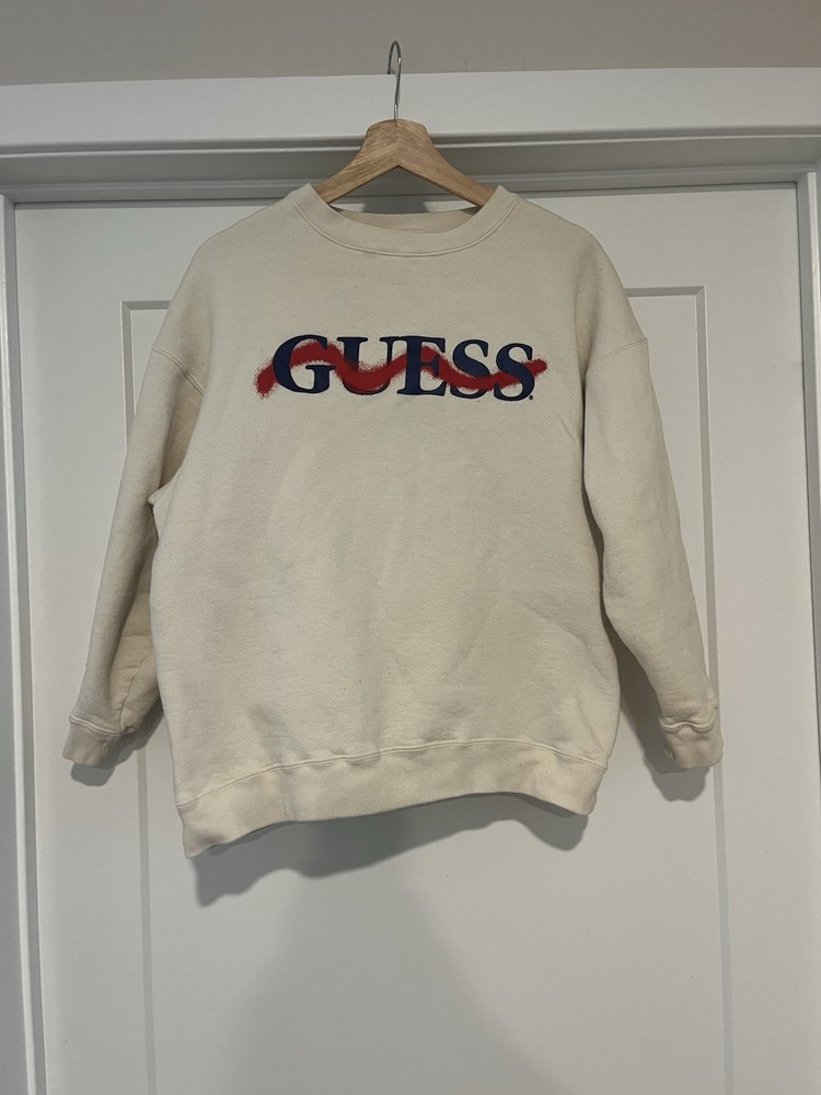 GUESS One Size Fits All Retro Sweatshirt Rare Vintage 90s see dimensions