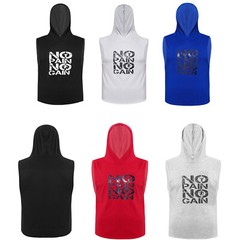 Mens Hooded Workout Tank Top Sleeveless Hoodie Vest Gym Sports Tee Muscle Shirt
