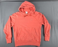 Nike Sweater Mens Small Coral Swoosh Logo Club Fleece Pullover Sweatshirt Hoodie