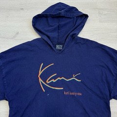Vintage Karl Kani Hoodie Pullover 90s Hip Hop Blue/Purple Size L Script Tupac