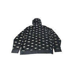 Nike All Over Print Spell Out Hoodie Men L Black White Drawstring Pouch Pocket