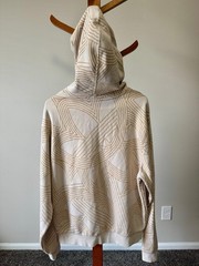 Men’s Adidas Original Athletic Club Allover Print Hoodie Cream/Tan Size M