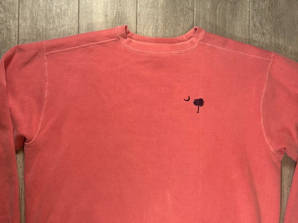 Authentic Pigment Mens XL Coral Pink South Carolina Palmetto Moon Sweatshirt