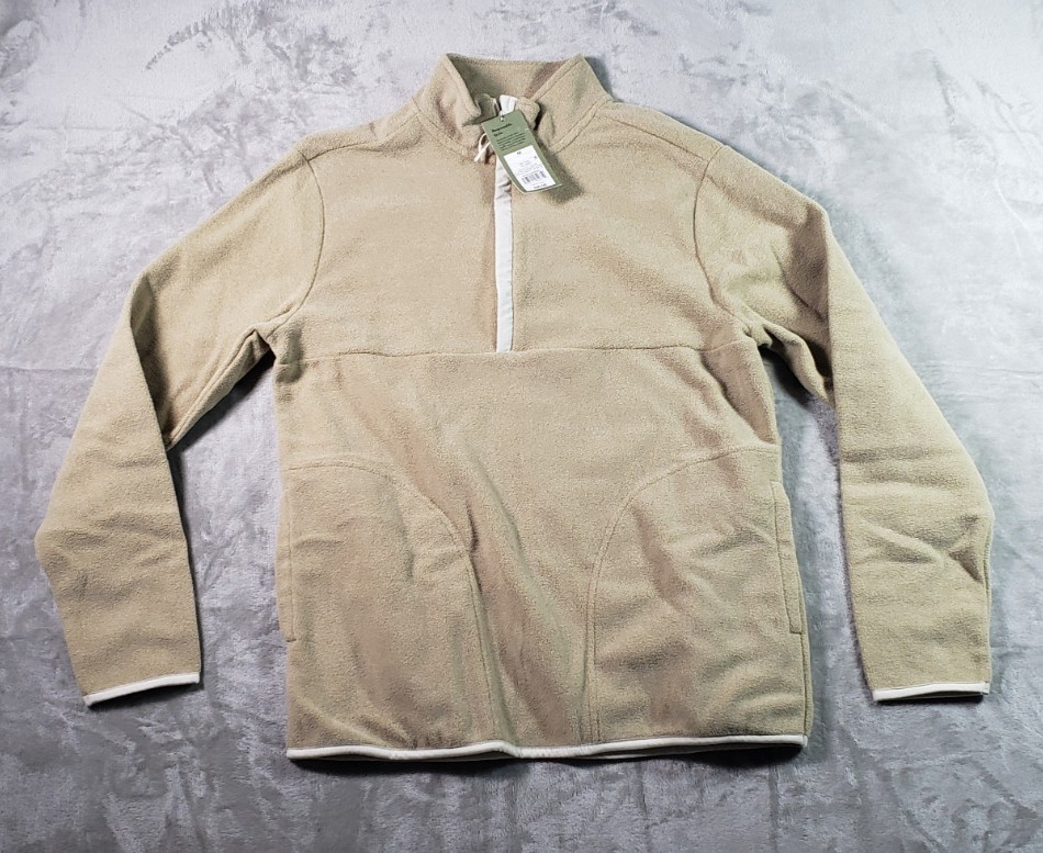 Goodfellow & Co Men’s Polar Fleece Half Zip Sweatshirt, Tan Size Medium