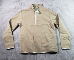 Goodfellow & Co Men’s Polar Fleece Half Zip Sweatshirt, Tan Size Medium
