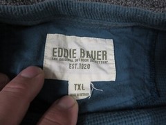Eddie Bauer Thermal Shirt Mens XL Tall Green Round Neck Long Sleeve Pullover