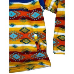 Massive Outdoor XL Aztec Southwestern Fleece Hooded Pullover Blue Multicolor