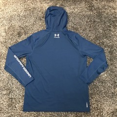 Under Armour Fishing Hoodie Shirt Mens Large Blue Iso Chill Hook Freedom USA