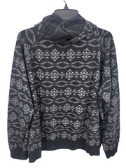 Rock and Roll Denim Hoodie Mens XXS Black Gray Aztec Tribal Sweatshirt Pocket
