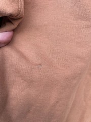 Men’s BURBERRY Owie Label Logo Appliqué Designer Hoodie Tan Sweatshirt Medium