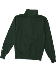 CHAMPION Mens Graphic Zip Neck Sweatshirt Jumper Small Green AW09