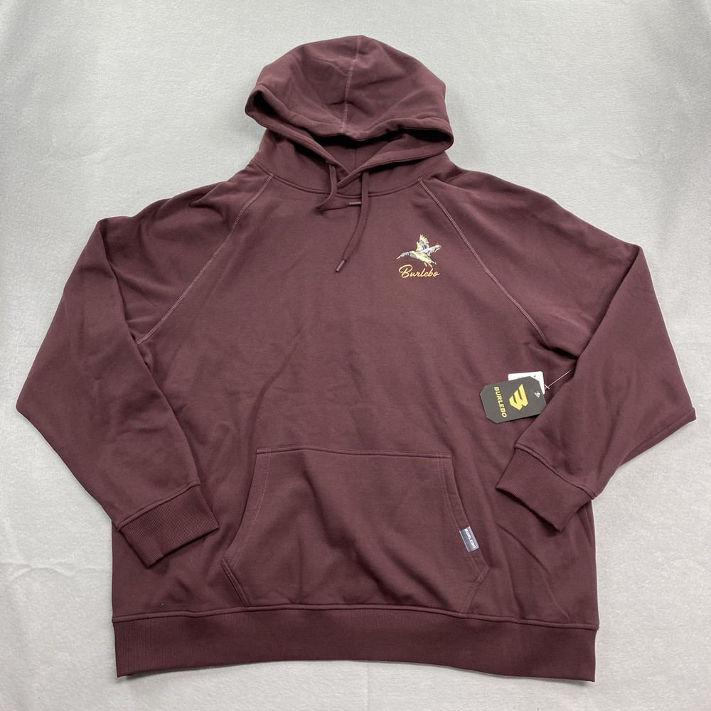 Burlebo Sweatshirt Mens XXL Red Hoodie Pullover Fleece Duck Outdoors Camo
